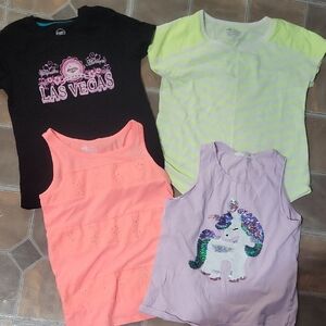 Old Navy Kids Short Sleeve Tee - Neon Yellow and White Stripes